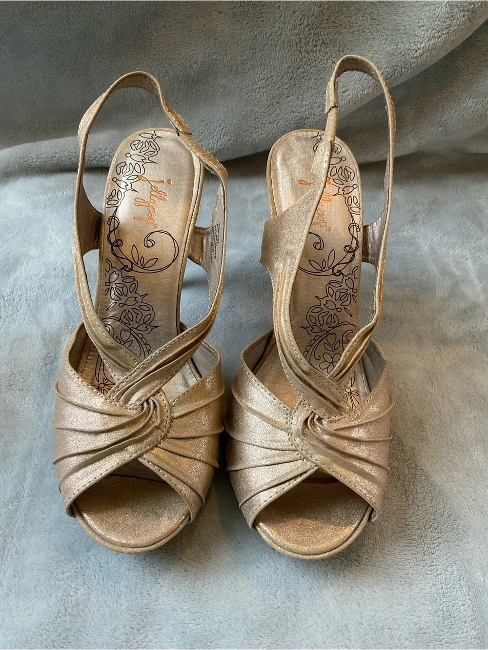 NIB Jellypop Metallic Slingbacks